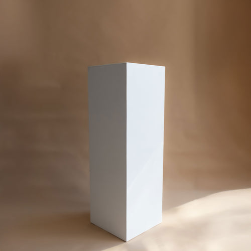 Custom display plinth, matte white 12x12x36, handcrafted in Toronto